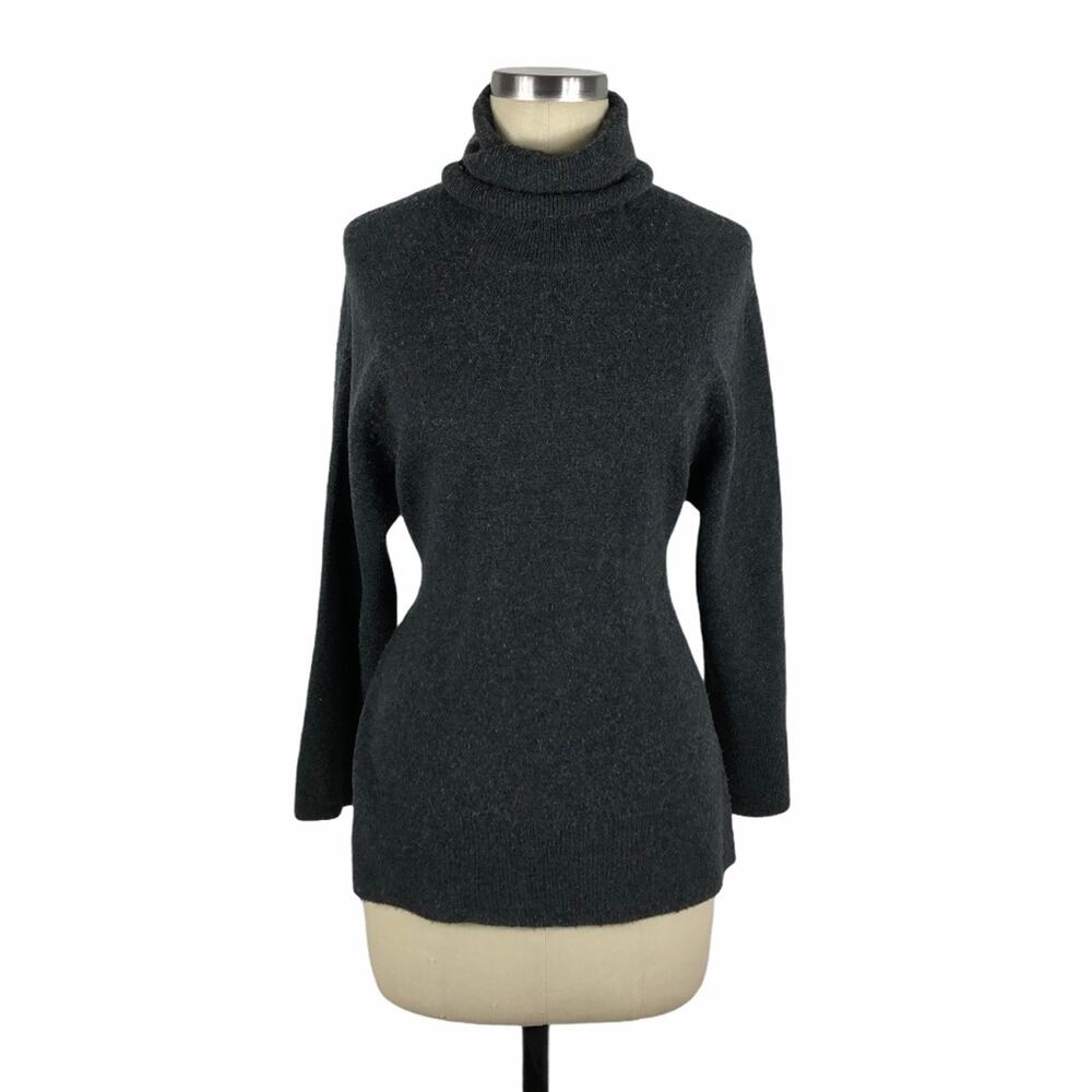CHARLI Gray Wool Turtleneck Belted Sweater XS Soft‎